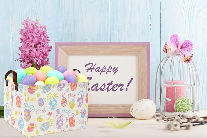 TIBAOLOVER Rectangular Kids Storage Bin Basket Organizer for Baby Room Decor & Easter Gifts