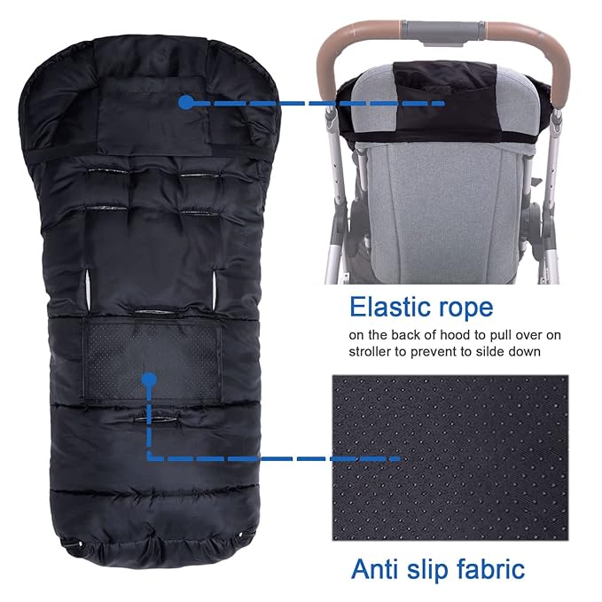 Yobee Universal Winter Warm Baby Stroller Footmuff, Outdoor Walking Warm Bunting Bag for Pram, Joggers, Waterproof Winterproof Stroller Sleeping Bag Baby Blanket