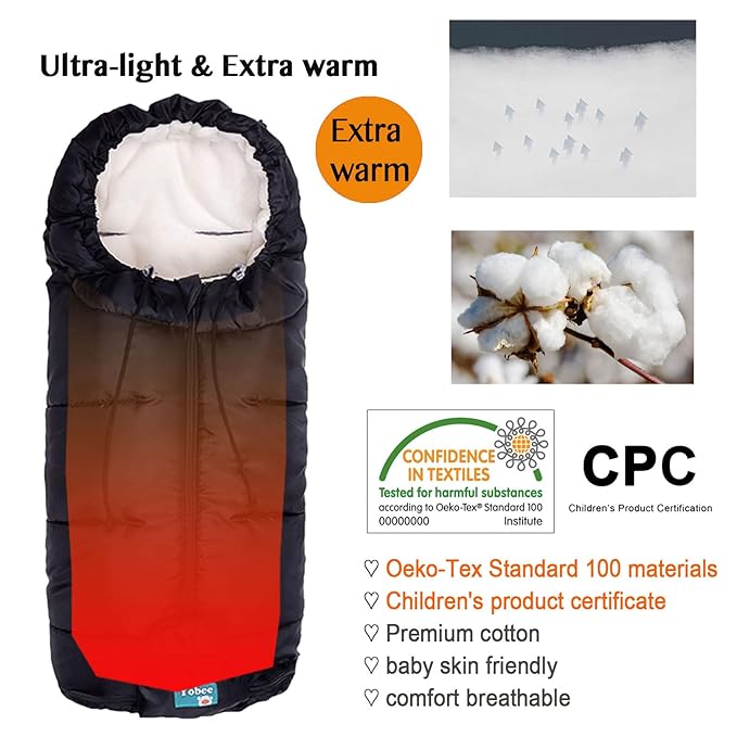Yobee Universal Winter Warm Baby Stroller Footmuff, Outdoor Walking Warm Bunting Bag for Pram, Joggers, Waterproof Winterproof Stroller Sleeping Bag Baby Blanket
