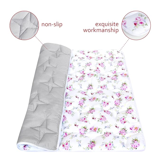 50" X 50" Baby Playpen Mat Fit for TODALE and Dripex Baby Playpen, One-Piece Crawling Mat Non Slip Padded Baby Mats for Playing 50x50 Inches, Floral