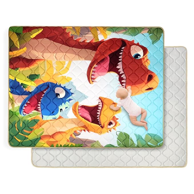 Baby Play Mat for Floor 59 * 71 inch, Extra Thick Soft Cushioning Foam Mat for Kids, Non Slip & Washable Crawling Mat for Toddler, Padded Play Mat for Baby Tummy Time