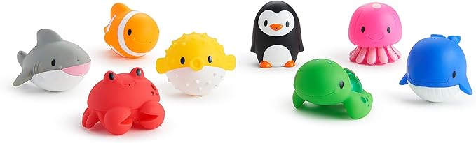 Munchkin Bath Toy Squirts, Ocean Sea Animal | 9 Months and Up | 16 Pack | For Babies and Toddlers