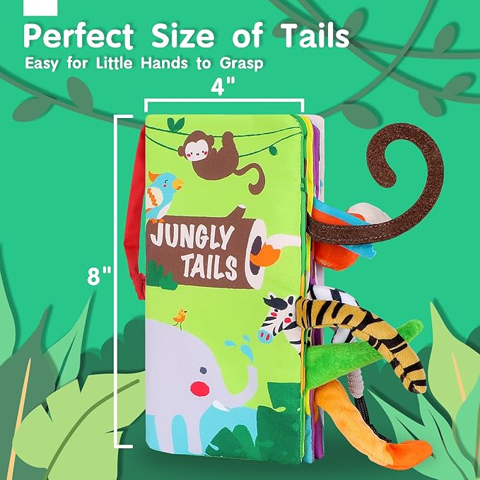 beiens Baby Books Toys, Touch and Feel Crinkle Cloth Book for Infant Baby 0-3-6-12-18 Months, Early Development Interactive Stroller Soft Toys, Newborn Gifts for Boys Girls