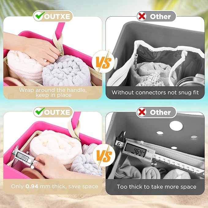 OUTXE Beach Bag Organizer Compatible with X Large Bogg Bag Accessories Inserts, Lightweight Mesh Insert Divider Pouch for Original XL Bogg Bags, Beach Tote Bags Insert for Organizing