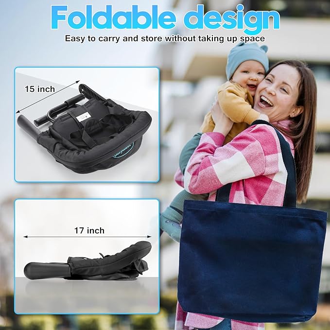 Baby High Chair, High Chairs for Babies and Toddlers, Booster Seat for Kitchen Chair, Portable high Chair for Table, Travel, Baby Essentials, Black(16.54" × 14.57" × 13.00")