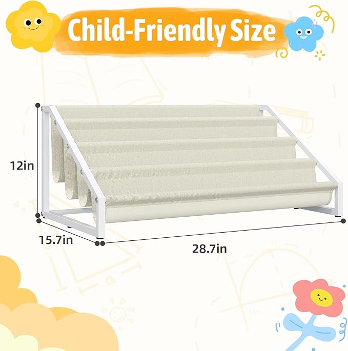 Toddler Bookshelf,Montessori Bookshelf,Bookshelves for Toddlers and Nursery,4 Tier Baby Bookshelves for Kids Rooms,Nursery,Playroom,Baby Room, Small Children Classroom