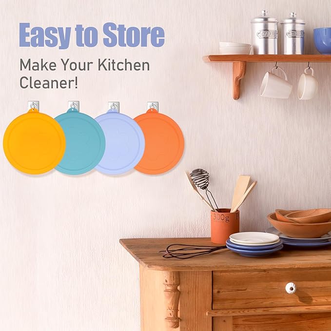 LUVCOSY 4 Cup Silicone Replacement Lids Storage Cover for Anchor Hocking Glass Bowls (Container not Included) 4 Pack Microwave, Dishwasher and Freezer Safe