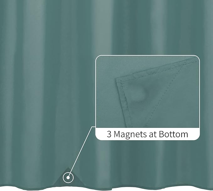 ALYVIA SPRING Extra Long Fabric Shower Curtain Liner Waterproof - 72" x 84", Soft & Lightweight XL Shower Curtain with 3 Magnets, Machine Washable - 72x84, Sea Teal
