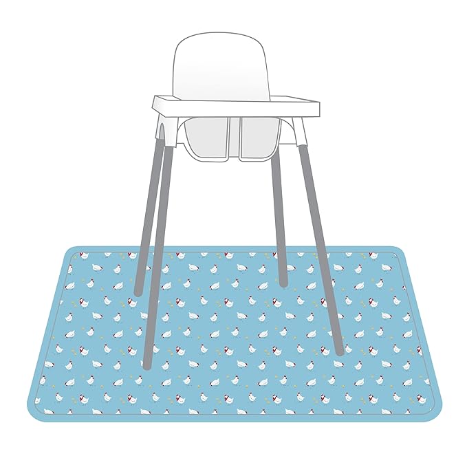 BapronBaby Little Chickies Splash Mat - Waterproof Catch-All for Under High Chairs, Floors, Tables, Playtime or Arts & Crafts - Machine Washable - 45" x 45”