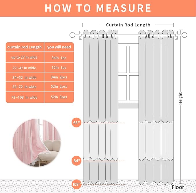 XiDi Light Pink Curtains for Bedroom, Girls Room Blackout Curtains, Kids Room Darkening Curtains Decor, 1 Panel Light Pink34/45/1 US