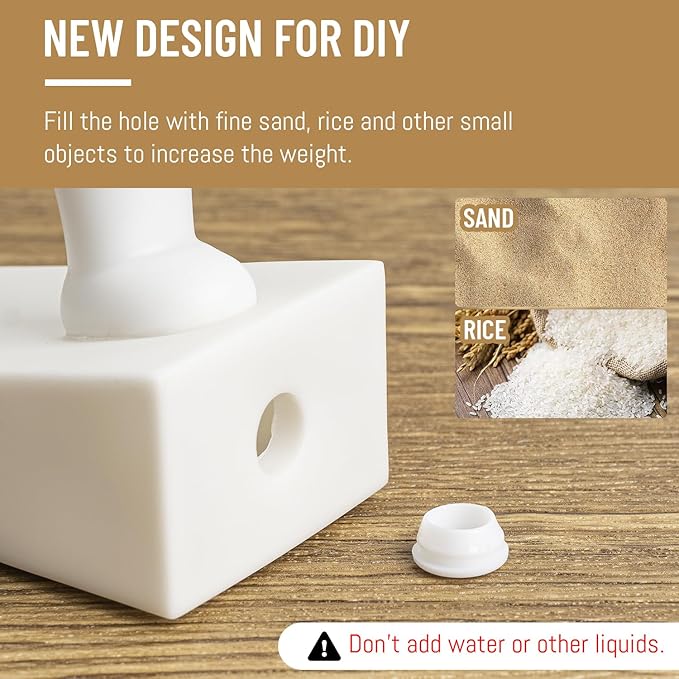 Cute Door Stop, Decorative and Sturdy, Decorative Door Stop, Lower Front Wedge Suitable for More Doors, White&Gray(Patented)
