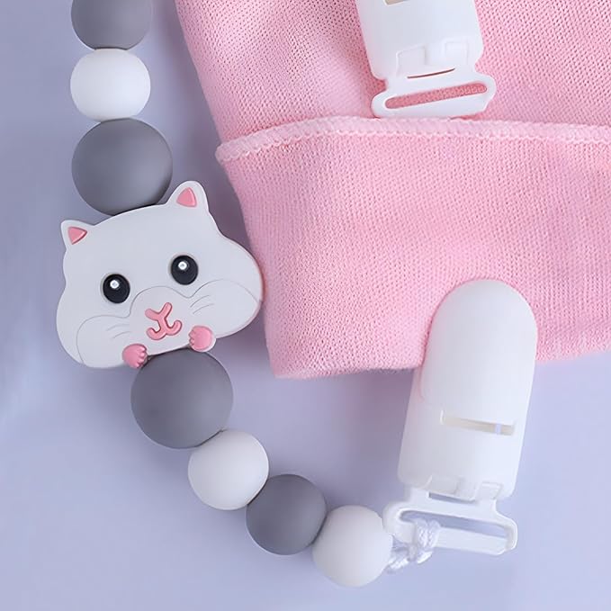 Langmeil 50pack 20mmRibbon Pacifier Plastic Suspender Clips for DIY Teething Toys Baby Blankets Dummy Bib Leash, White