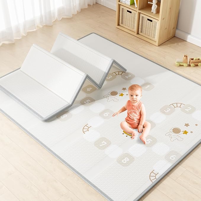 Mloong Baby Playmat, 71x59inch Play Mat for Floor, Large Playmat for Babies and Toddlers,Indoor Kids Carlwing Mat,Outdoor Baby Activity Playing Mat