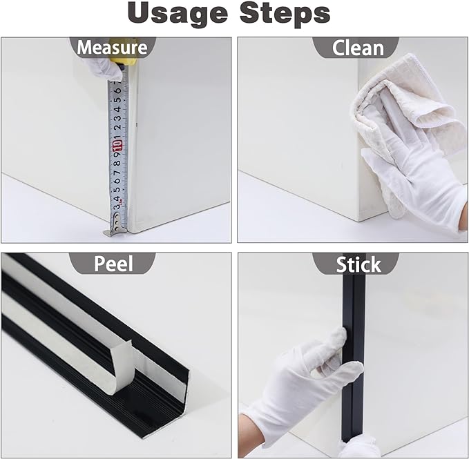 Aluminum Corner Guards, Peel and Stick L-Shaped Molding Trim for Wall Table Door Frame Protection and Decoration (Matte Black, 3Pcs x 4.26ft x 0.8in)