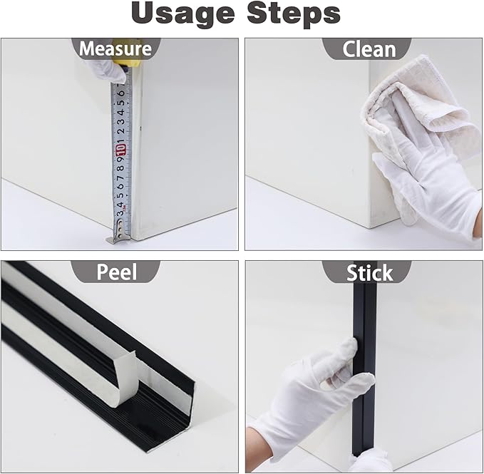 Aluminum Corner Guards, Peel and Stick L-Shaped Molding Trim for Wall Table Door Frame Protection and Decoration (Matte Black, 3Pcs x 2.9ft x 0.8in)