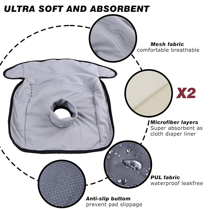 Piddle Pads, Multi-use and Leak Free Lines for Baby Stroller, High Chair & Car Seat, Waterproof Toilet Training Seat Covers for Toddles (Grey (1 Pack))