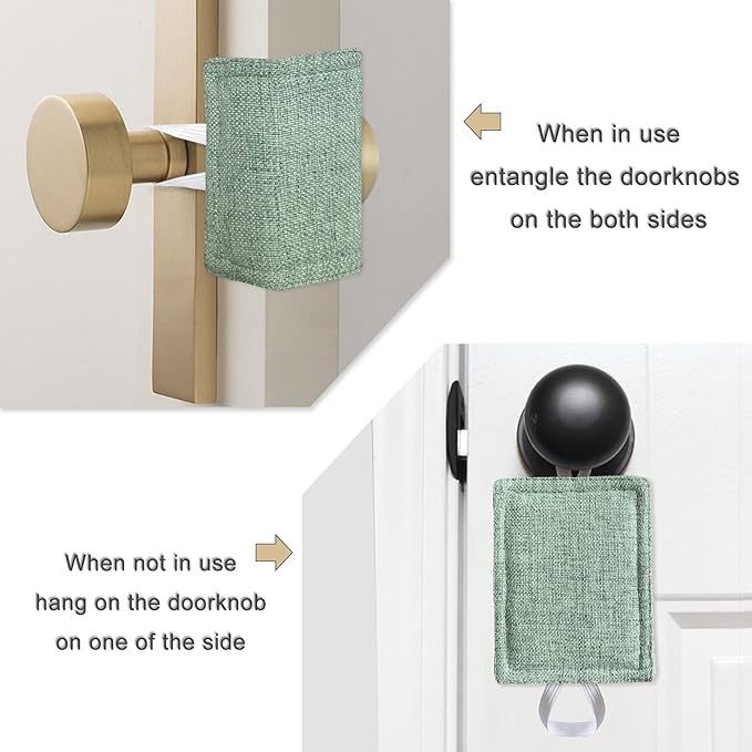 Baby Quiet Door Closer Silencer Cushion, Door Latch Cover Prevent from Locking Noise Reduce for Light Sleepers, Dogs, Cats, Children - 4 x 3 inches, Green, Pack-3