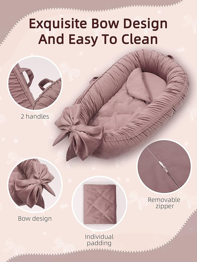 EAQ Baby Lounger, Infant Lounger for Newborn,Portable Baby Nest Cover Breathable & Soft, Newborn Essentials