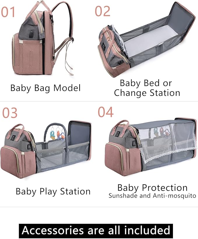 houscly Green Diaper Bag Backpack for Mom: Baby Bags for Boys Girls Toddler Women Men Large Back Pack Diapers Bag Big Travel Pañaleras Modernas Para Bebe Niña Unisex Newborn Essential Baby Registry