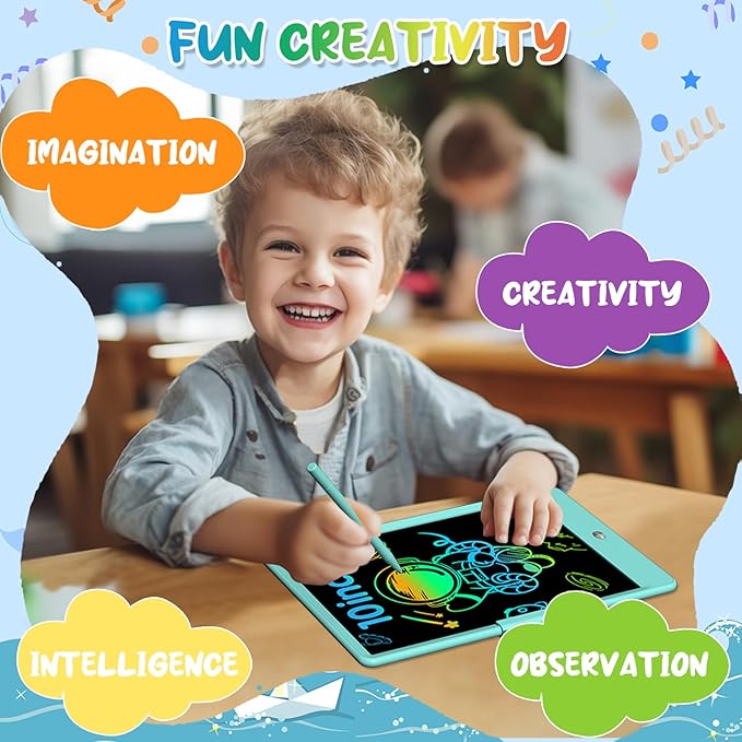 PYTTUR 2 Pack LCD Writing Tablet for Kids 10 Inch Reusable Drawing Tablets for Kids Colorful Writing Board Electronic Drawing Board Educational and Learning Toys for 2-4 Year Old Boys