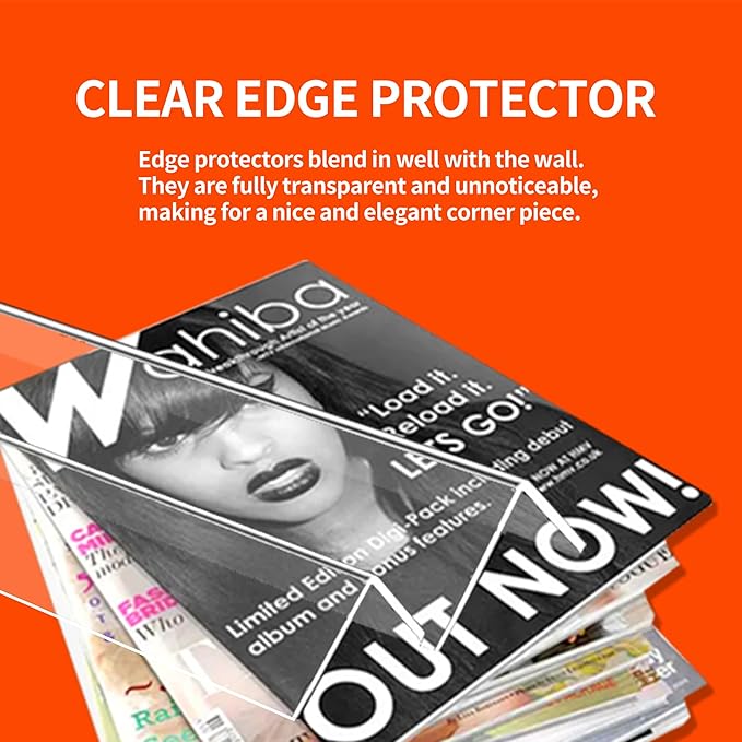 Clear Self-Adhesive Wall Corner Protectors-2 PCS of Corner Guards & Edge Protector for Baby, Furniture, Door, Tables, Cover Sharp Furniture, Easy to Install (3cmx150cm/1.18inx59.1in)