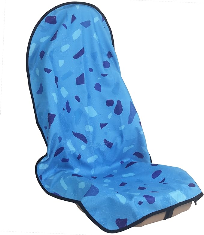LoyaGour Car Seat Cover Protector Front Seats,for Gym Workout,Running,Swimming,Beach and Hiking,Waterproof Sweat Towel Bucket Seat Covers for Cars SUV Trucks (Blue Marbling, 1Pcs)