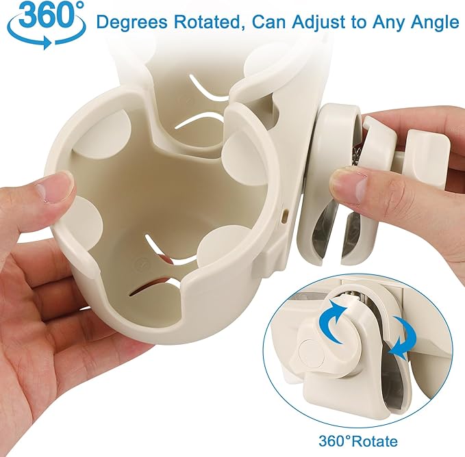 Accmor Stroller Cup Holder with Phone Holder, Bike Cup Holder, Universal Cup Holder for Uppababy Nuna Doona Strollers, 2-in-1 Cup Phone Holder for Stroller, Bike, Wheelchair, Walker, Scooter