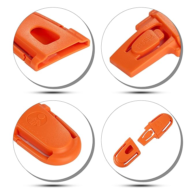 Universal Car Seat Chest Clip, Adjustable Harness Positioning Clip for Stroller and Booster Seat, Anti-Slip Shoulder Straps Holder Accessory for Parents (1 Pack, Orange)