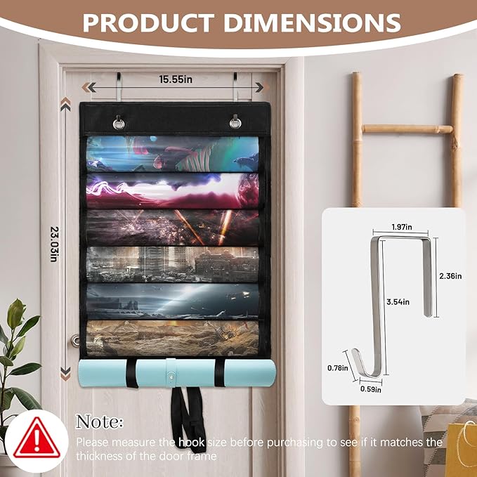 Playmats Tube Storage Bag for 6+1 Game Mats – Portable Playmats Case with Transparent PVC Slots，Hanging Playmats Holder with 2 Hooks