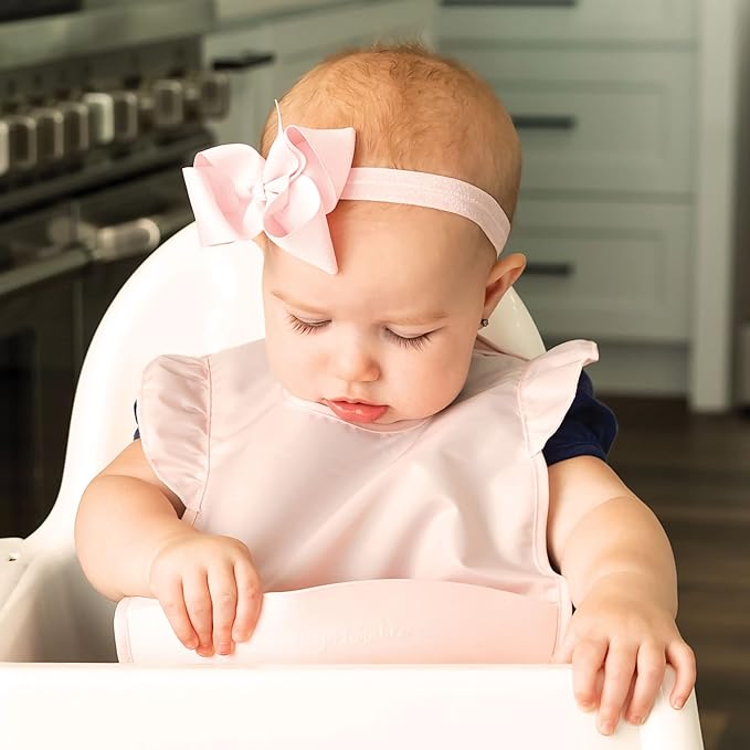 Tiny Twinkle Silicone Pocket Bibs - Waterproof, Food Catching, Mess-Proof Bibs for 6-24 Months Baby Boy and Girl, Toddlers