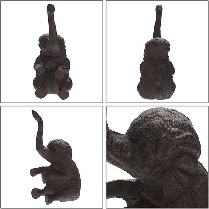 Sumnacon Cast Iron Cute Elephant Door Stop - Heavy Duty Floor Door Stopper Avoid Drilling Hole, Vintage Iron Doorstop for Patio Yard Garden Farmhouse Home Office Commercial Industrial