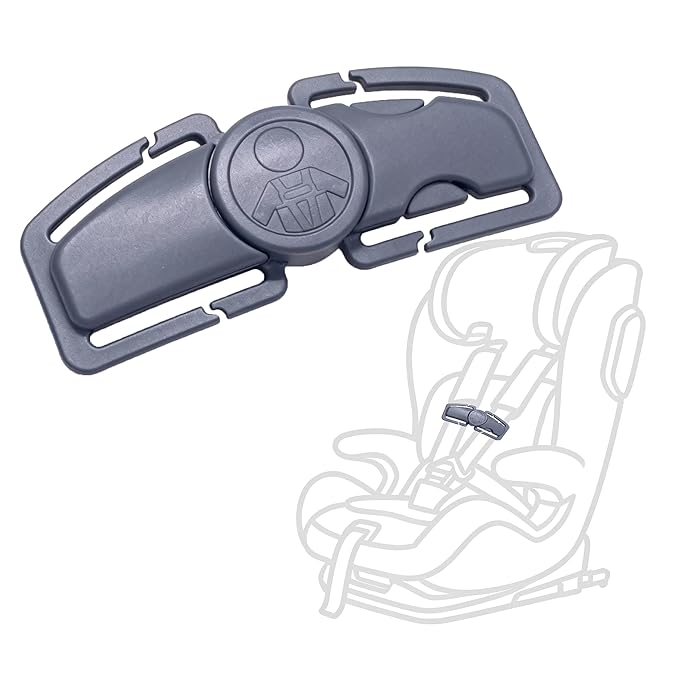 Anti Escape Car Seat Buckle Guard & Chest Harness Clip Lock - Child Safety Buckle Lock for Kids, Toddler, Stroller and Car Seat Belt (Style A, Gray 1 Pack)