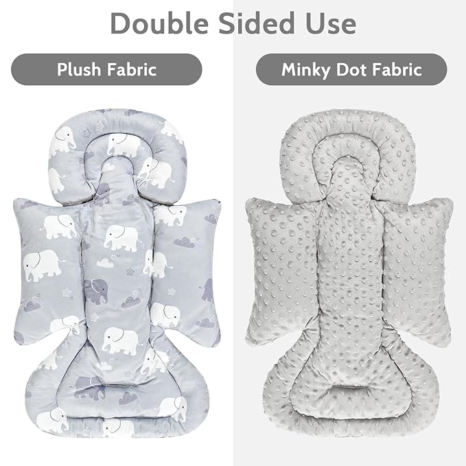 TANOFAR Car Seat Head Support Baby - Infant Car Seat Insert for Newborn Girls Boys - Soft Carseat Head Support for Infant - Newborn Carseat Insert for Car Seats, Strollers, Swings, Bouncer (Elephant)