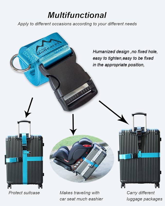 MoBearer Car Seat Travel Belt to Suitcase,Car Seat Travel Strap to Convert Kid Car Seat and Carry-on Luggage into an Airport Car Seat Stroller,Safe Travel Solution for Transport