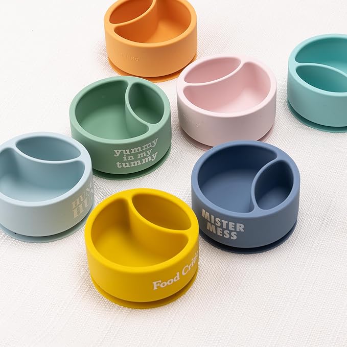Bella Tunno Silicone Suction Bowl for Toddlers and Babies, Food Grade BPA Free Silicone, Non Slip Suction Base, Microwave & Dishwasher Safe, Ideal Baby-Led Weaning & Self Feeding Bowl, Miss Mess
