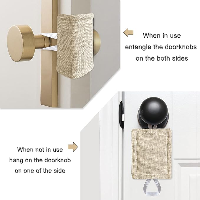 Door Silencer Padded Door Latch Cover, Baby Door Cushion Quiet Closer Door Lock Cover Universal Fit for No More Noise Light Sleeper Baby Nursery - 4" x 3", Taffy, Set of 3
