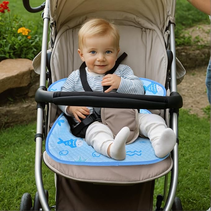 INFANZIA Dry Seat, Car Seat Protector Waterproof Carseat Liner Potty Training Toddlers, Baby and Infants, Piddle Pad for Carseats Strollers (Blue, 1 Pack