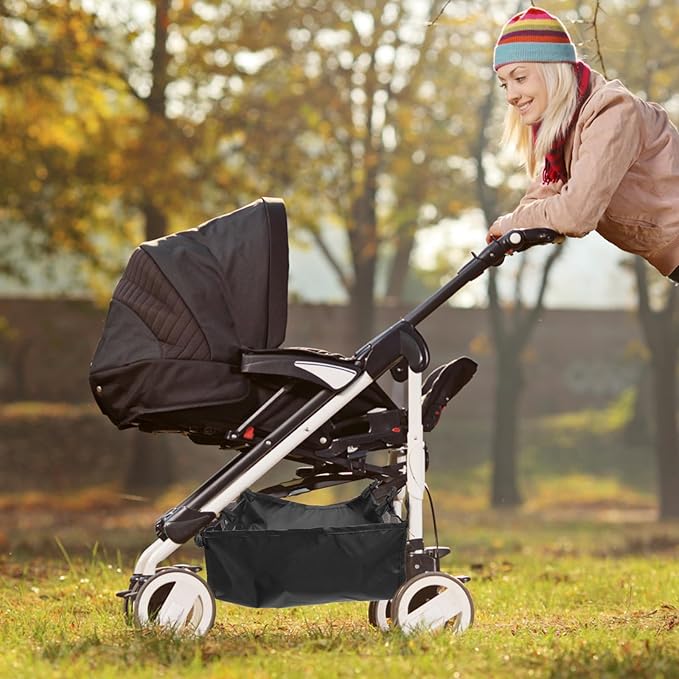 Universal Stroller Basket Replacement Baby Stroller Basket Oxford Cloth Waterproof Sturdy Shopping Storage Bag for Pushchair Nappy Storage Pouch for Travel Outdoor