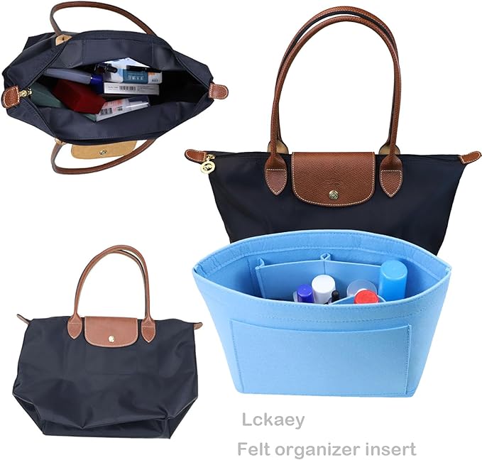 Lckaey bag Organizer Insert for Longchamp Le Pliage Neo Handbags Insert Organizer 1012French blue-M