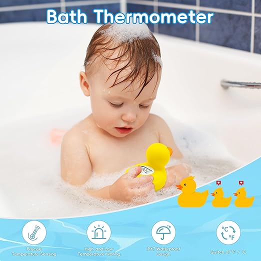 B&H Duck Baby Bath Thermometer, Digtal Tub Thermometer for Accurately Measuring Baby's Water Temperature, BPA Free, Toddlers Safety Floating Toy