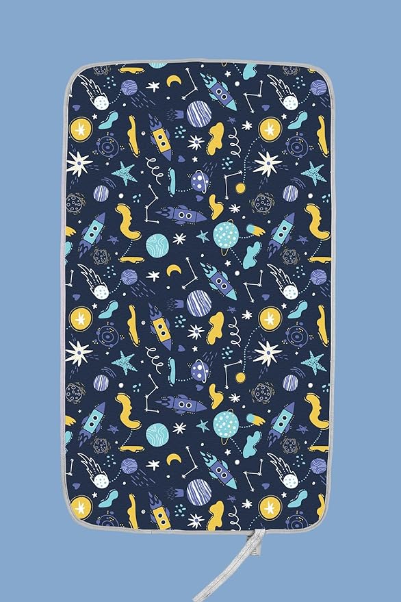 Hamur Home Portable Changing Pad – Waterproof, Washable & Easy Wipe Clean, Foldable Travel Baby Changing Mat for Diaper Bag, Compact & Lightweight, Must-Have for Newborns (Space Pattern)