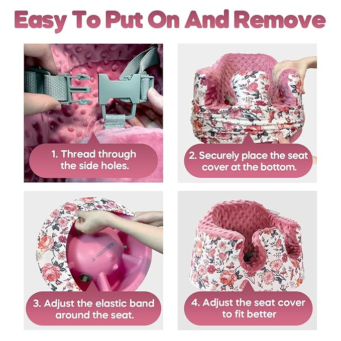 Seat Cover and Tray Sets Accessory Compatible with Bumbo Floor Seat for Baby,Breathable Accessory Compatible with Baby Seat - Easy to Install and Remove - Flower