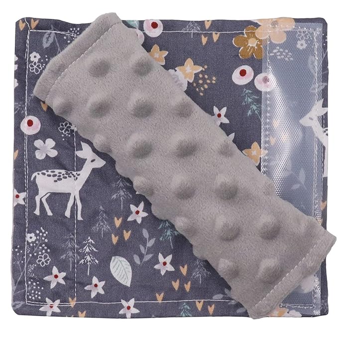 DILIMI Baby Car Seat Neck Cover, 2Pcs Carseat Belt Cover Pad, Shoulder Strap Protectors, Seat Belt Covers Cushion for Boy Girl (Grey Flower Deer)