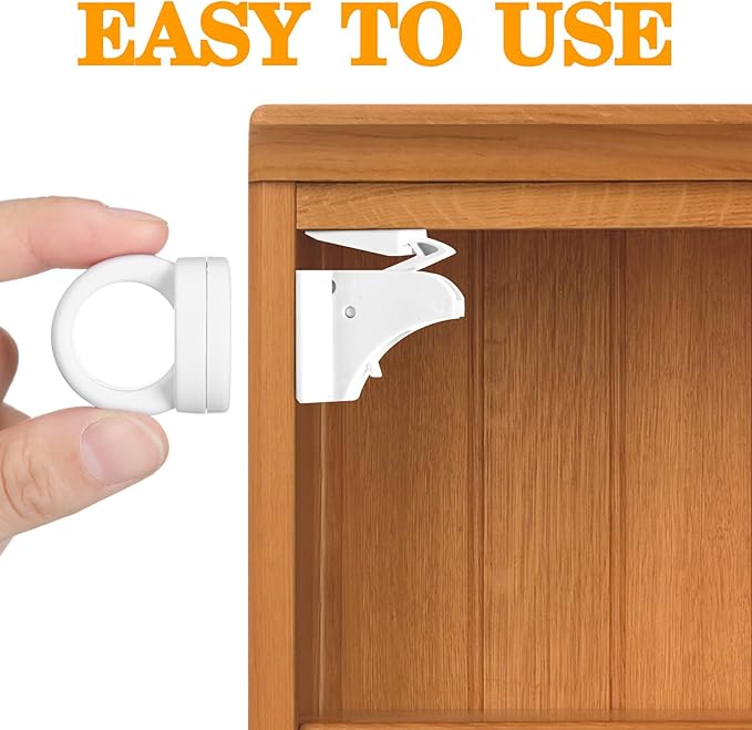 Kingdder 8 Sets Magnetic Cabinet Locks Keys Proofing Safety Magnet Drawer Replacement Keys Universal Magnetic Key for Drawers and Cabinets (Locks Not Included)