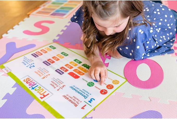 Merka 5 Pack Educational Placemat for Kids & Toddlers, Washable, Reusable, Learning Math, Addition, Subtraction, Multiplication & Division, Placemats for Dining Table,17 x 11 inches
