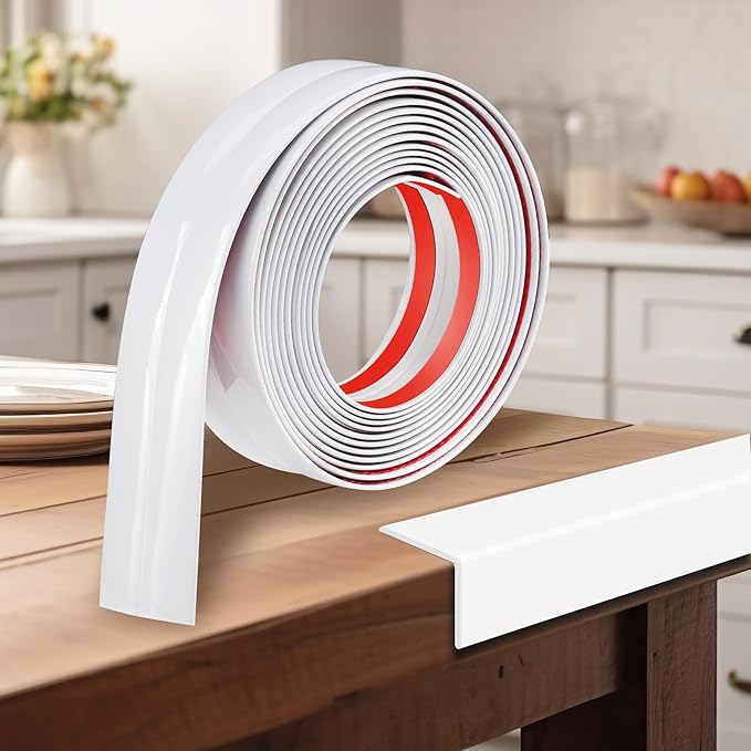 1.6 Inch x 20 Feet Wall Corner Protector Peel and Stick Corner Trim Molding Strip Self Adhesive Wall Edge Protectors Guards for Edge Ceiling, White