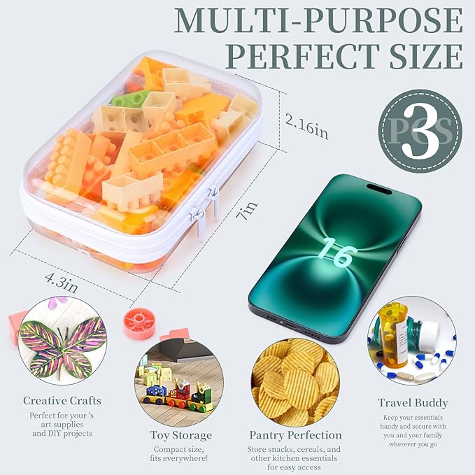 3 Pack Clear Hard Shell Zipper Case, Clear Zipper Pouches Waterproof Makeup Organizer & Travel Toiletry Bag, Plastic Pouch for Office Home Storage Small Size