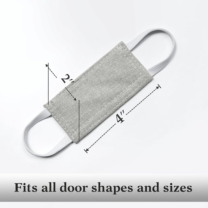 PONY DANCE Baby Door Latch Covers Closer - Nursery Door Closer Silencer with Strong Elastic Straps for Good Sleep Cushion for Jammer Noise Reducing, 3 Pieces, W 4 x L 2 inches, Frost Grey