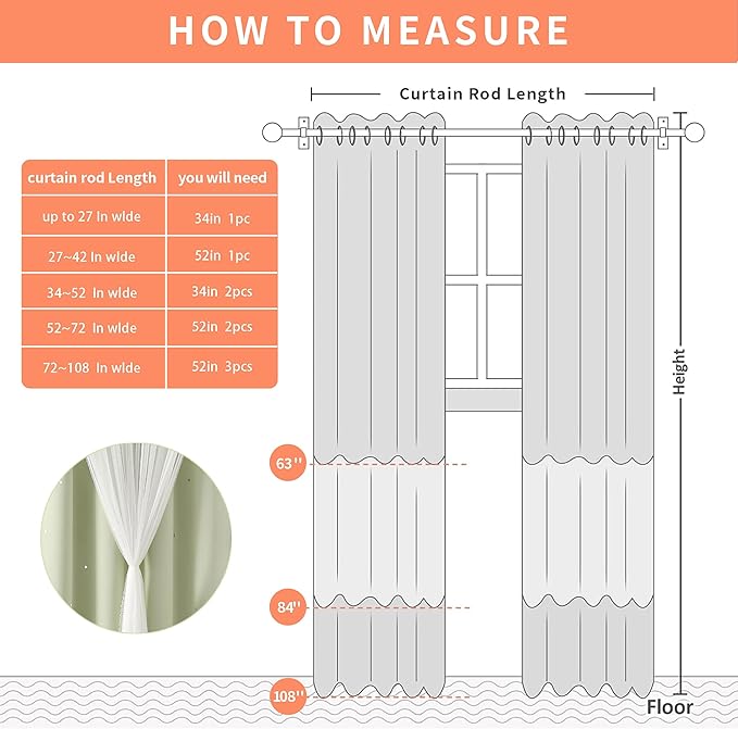 XiDi Green Curtains for Bedroom, Girls Room Blackout Curtains, Kids Room Darkening Curtains, Light Green Decor, 1 Panel Sage Green/34/63/1