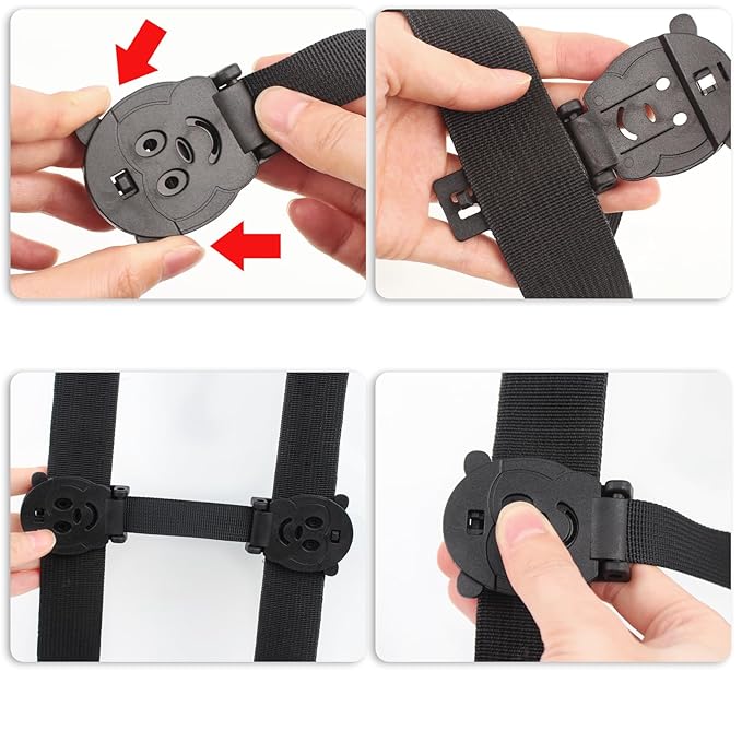 Anti Escape Harness Chest Clip Lock, Baby Safety Strap Prevent Kids Taking Their Arms Out of High Chairs/Strollers, Safety Strap Clips with 2 Dolls(2 Pack)
